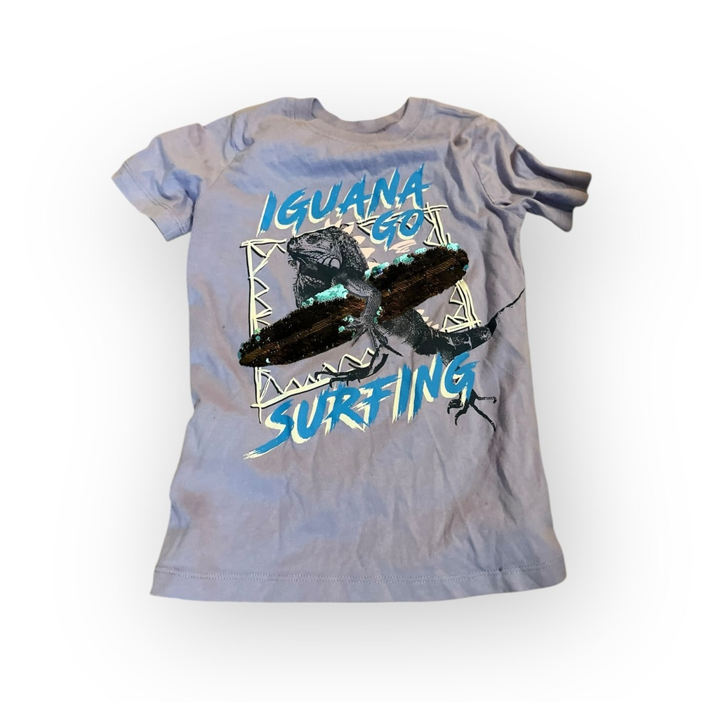 2 for $10 special☀️ Boys OshKosh B'gosh "Iguana Go Surfing" Tee Size 6 Purple